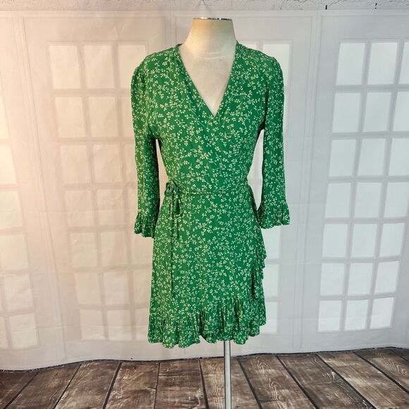 Faithfull the Brand Carmel Dress Violette Print Green size  8 - Picture 5 of 15